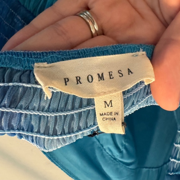 Promesa Coming Up Roses Floral Chiffon Tiered Maxi Dress - Size M - Picture 5 of 7